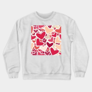 Colorful pattern with hearts Crewneck Sweatshirt